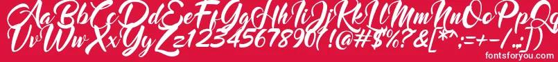フォントMood Booster Italic – 赤い背景に白い文字