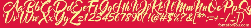 fuente Mood Booster Italic – Fuentes Amarillas Sobre Fondo Rojo