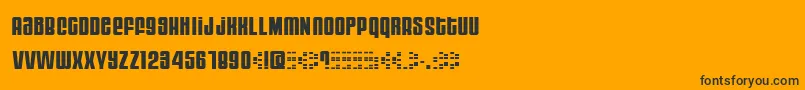 MOOG    -Schriftart – Schwarze Schriften auf orangefarbenem Hintergrund