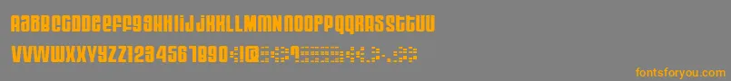MOOG    -Schriftart – Orangefarbene Schriften auf grauem Hintergrund