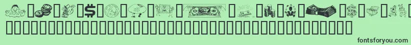 Moolah Font – Black Fonts on Green Background