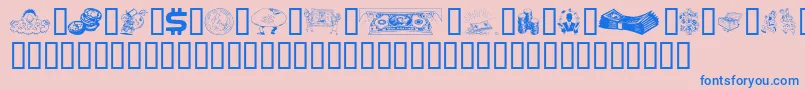 Weitere Informationen zur Moolah-Schriftart Moolah-Schriftart – Blaue Schriften auf rosa Hintergrund