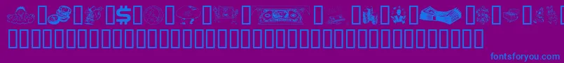 フォントMoolah – 紫色の背景に青い文字