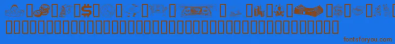 Moolah Font – Brown Fonts on Blue Background