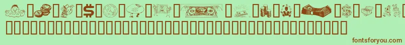 Saiba mais sobre a fonte Moolah Fonte Moolah – fontes marrons em um fundo verde