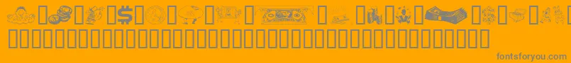 Moolah Font – Gray Fonts on Orange Background