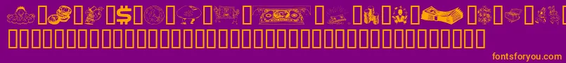 Weitere Informationen zur Moolah-Schriftart Moolah-Schriftart – Orangefarbene Schriften auf violettem Hintergrund