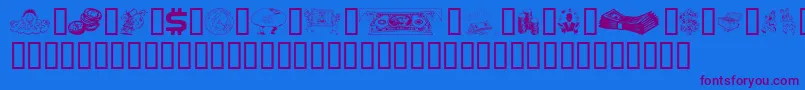 Moolah Font – Purple Fonts on Blue Background