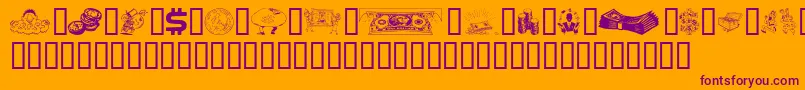 Moolah Font – Purple Fonts on Orange Background