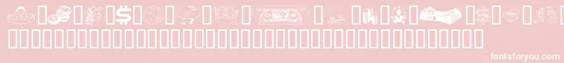 Moolah-Schriftart – Weiße Schriften auf rosa Hintergrund