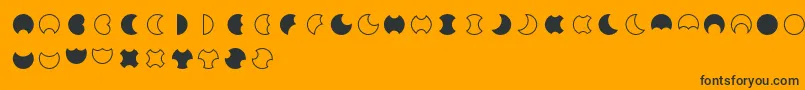 Moon 2 0-Schriftart – Schwarze Schriften auf orangefarbenem Hintergrund