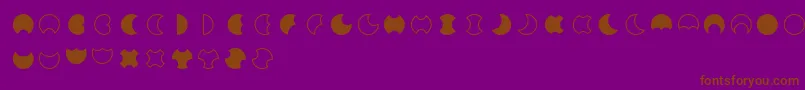 Moon 2 0-Schriftart – Braune Schriften auf violettem Hintergrund