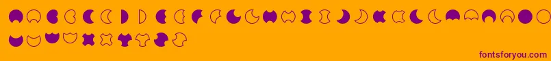 Moon 2 0-Schriftart – Violette Schriften auf orangefarbenem Hintergrund