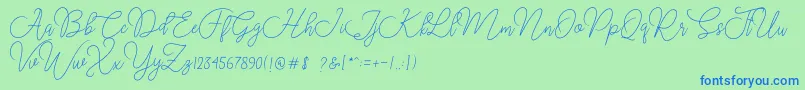 Шрифт Moon Chin – синие шрифты на зелёном фоне