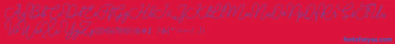 Moon Chin Font – Blue Fonts on Red Background