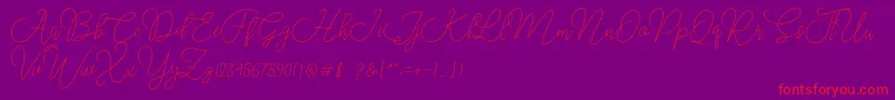 Moon Chin-Schriftart – Rote Schriften auf violettem Hintergrund