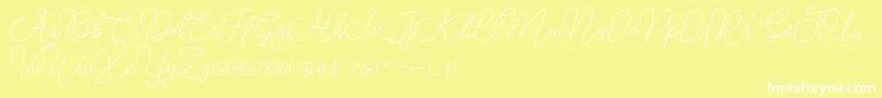 Шрифт Moon Chin – белые шрифты на жёлтом фоне
