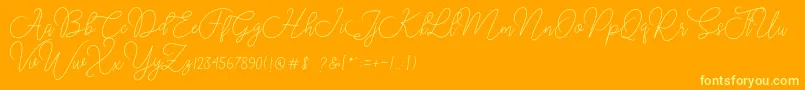 Moon Chin Font – Yellow Fonts on Orange Background
