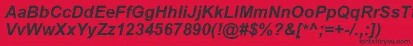 ArialCyrРџРѕР»СѓР¶РёСЂРЅС‹Р№РљСѓСЂСЃРёРІ Font – Black Fonts on Red Background