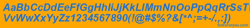 ArialCyrРџРѕР»СѓР¶РёСЂРЅС‹Р№РљСѓСЂСЃРёРІ Font – Blue Fonts on Orange Background