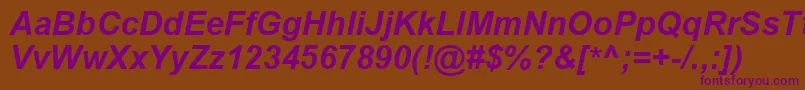 ArialCyrРџРѕР»СѓР¶РёСЂРЅС‹Р№РљСѓСЂСЃРёРІ Font – Purple Fonts on Brown Background