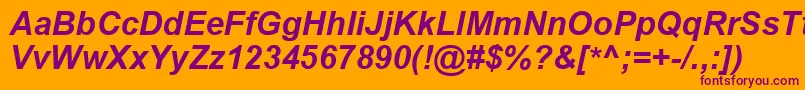 ArialCyrРџРѕР»СѓР¶РёСЂРЅС‹Р№РљСѓСЂСЃРёРІ Font – Purple Fonts on Orange Background