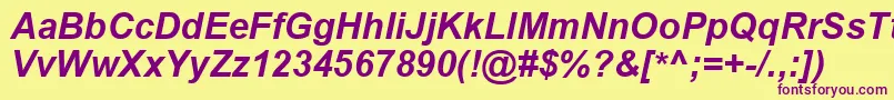 ArialCyrРџРѕР»СѓР¶РёСЂРЅС‹Р№РљСѓСЂСЃРёРІ Font – Purple Fonts on Yellow Background