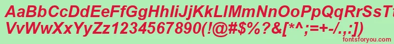 ArialCyrРџРѕР»СѓР¶РёСЂРЅС‹Р№РљСѓСЂСЃРёРІ Font – Red Fonts on Green Background