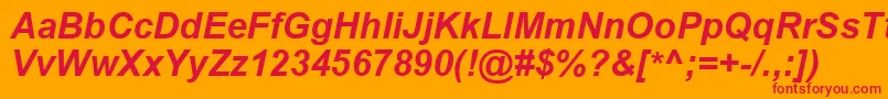 ArialCyrРџРѕР»СѓР¶РёСЂРЅС‹Р№РљСѓСЂСЃРёРІ Font – Red Fonts on Orange Background