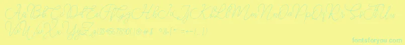 Шрифт Moon Chin – зелёные шрифты на жёлтом фоне