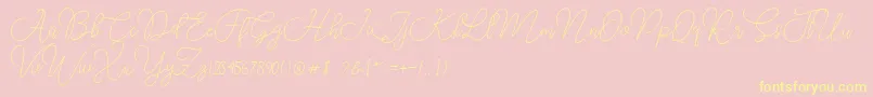 Moon Chin Font – Yellow Fonts on Pink Background