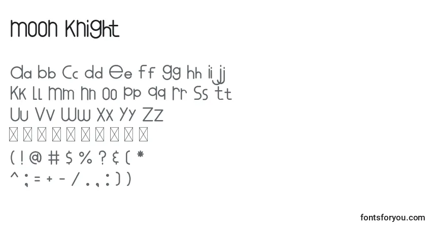 Czcionka MOON KNIGHT – alfabet, cyfry, specjalne znaki