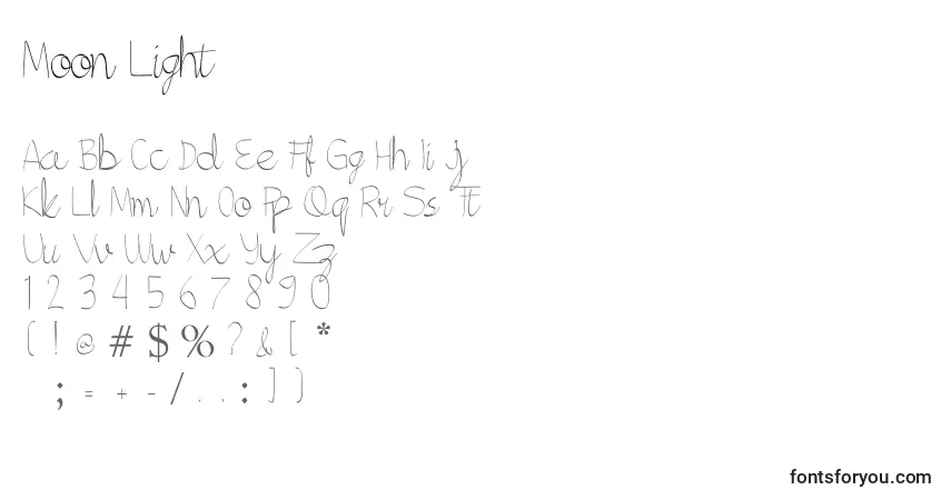 Шрифт Moon Light (134852) – алфавит, цифры, специальные символы