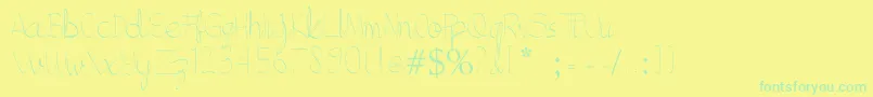 フォントMoon Light – 黄色い背景に緑の文字