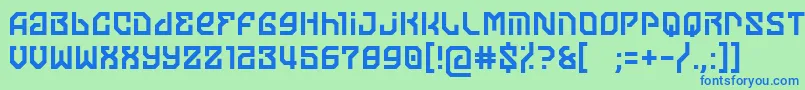 moon of jupiter Font – Blue Fonts on Green Background