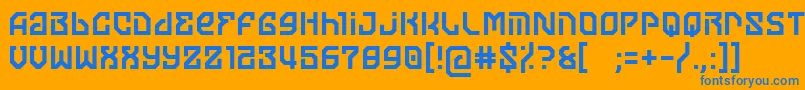 moon of jupiter Font – Blue Fonts on Orange Background