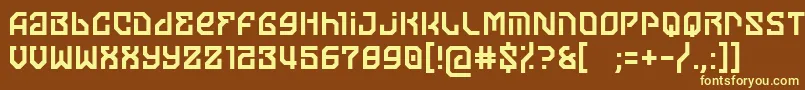 moon of jupiter-fontti – keltaiset fontit ruskealla taustalla