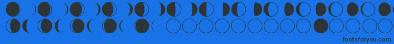 フォントmoon phases – 黒い文字の青い背景
