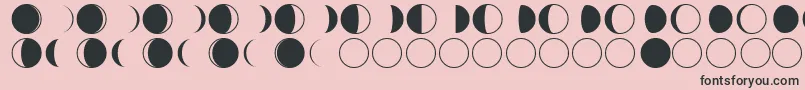 moon phases-Schriftart – Schwarze Schriften auf rosa Hintergrund