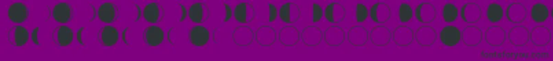 moon phases-Schriftart – Schwarze Schriften auf violettem Hintergrund