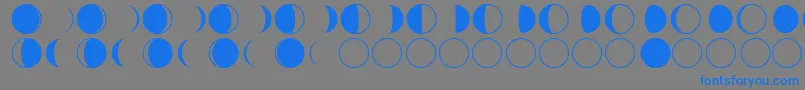 フォントmoon phases – 灰色の背景に青い文字