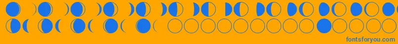 フォントmoon phases – オレンジの背景に青い文字