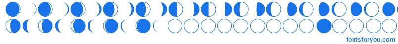 フォントmoon phases – 白い背景に青い文字