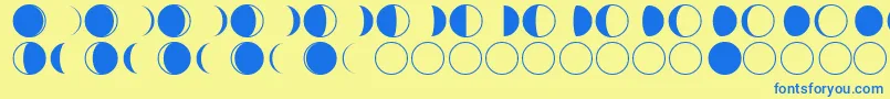 Шрифт moon phases – синие шрифты на жёлтом фоне
