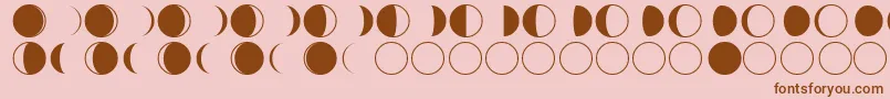 moon phases-fontti – ruskeat fontit vaaleanpunaisella taustalla