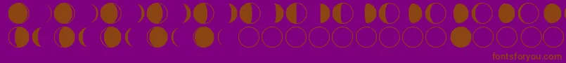 フォントmoon phases – 紫色の背景に茶色のフォント