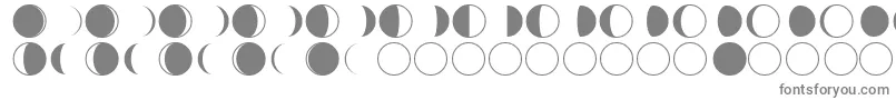 moon phases-Schriftart – Graue Schriften auf weißem Hintergrund