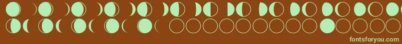 Шрифт moon phases – зелёные шрифты на коричневом фоне