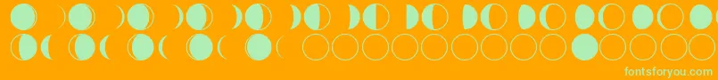 moon phases Font – Green Fonts on Orange Background
