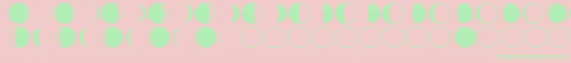 moon phases-fontti – vihreät fontit vaaleanpunaisella taustalla